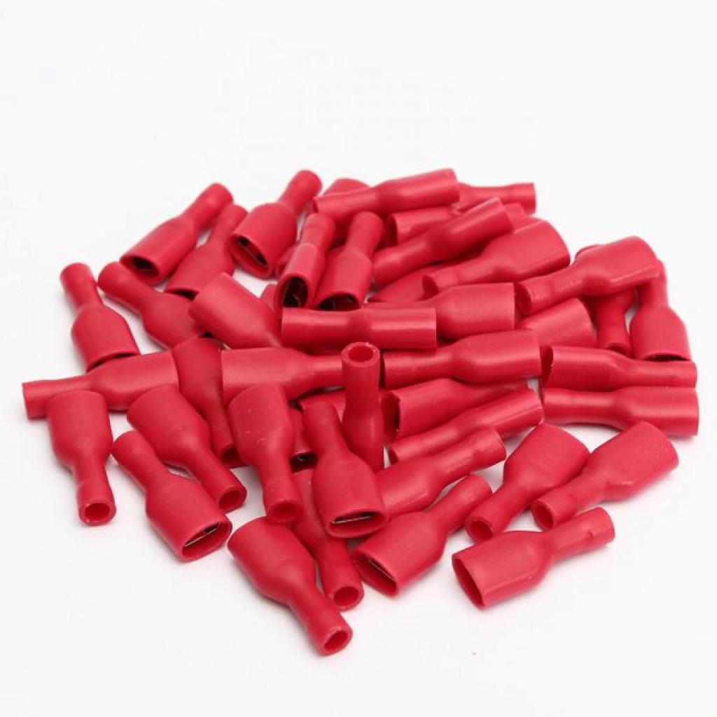 Red Female Spade Mm Fully Insulated Crimps Terminals Red Car Auto Van Wiring Crimp