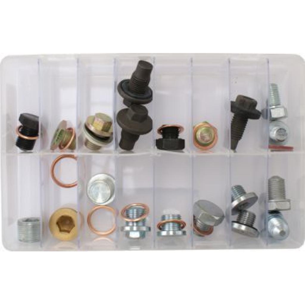 Assorted Box of Sump Plugs and Washers Car Engine Sump Plug Bung Bolt