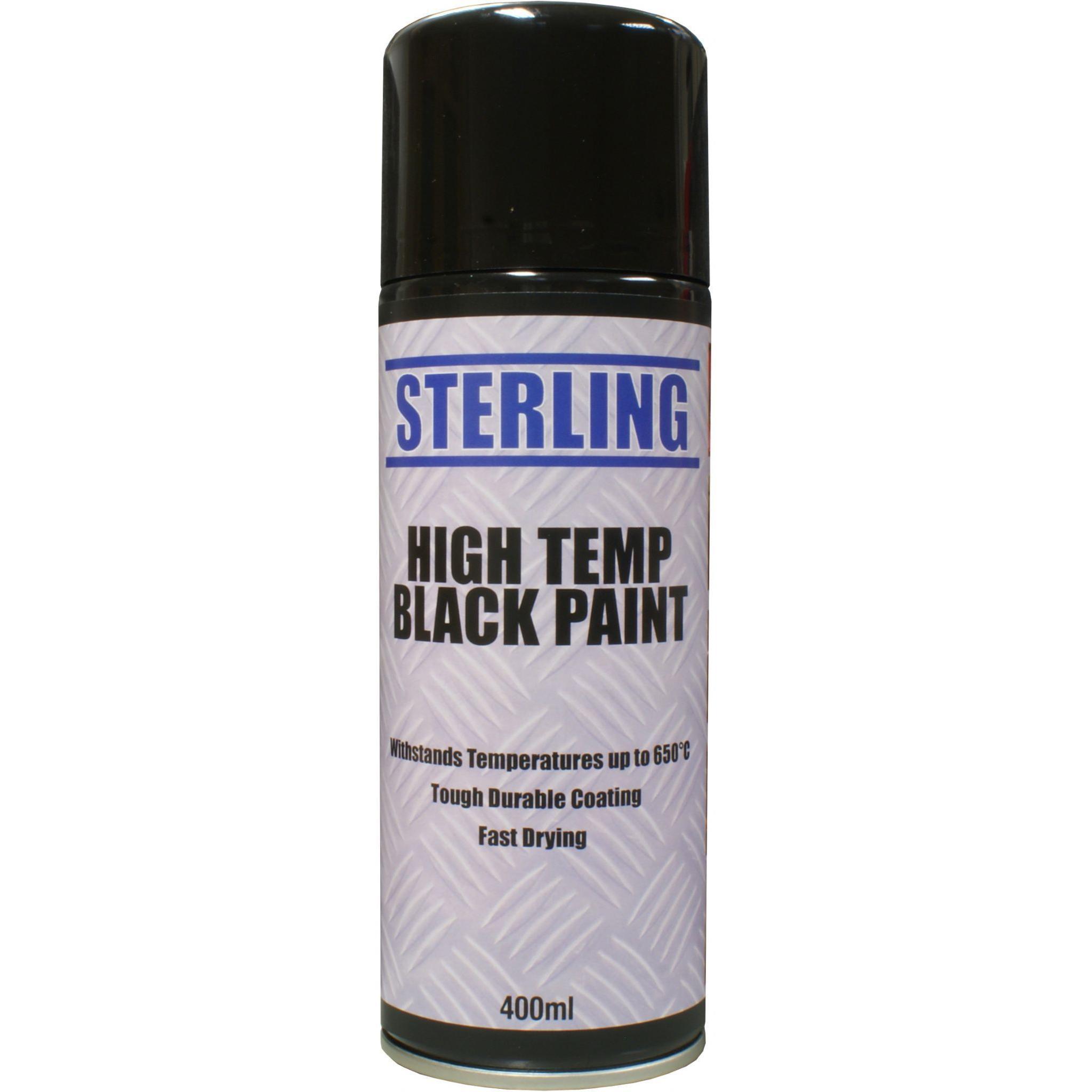 Sterling High Temperature Black Paint Aerosol/Spray (400ml) Stove ...