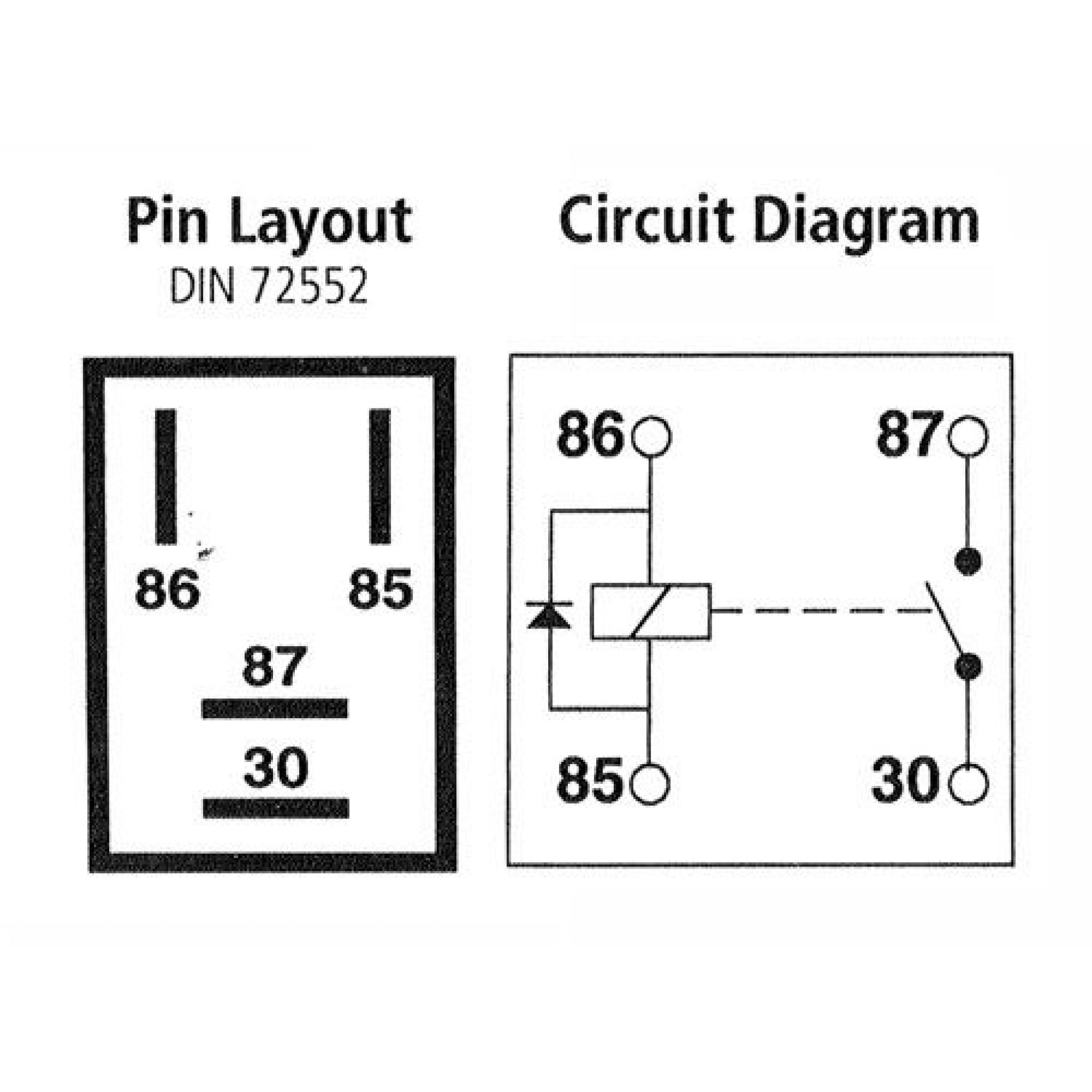 Micro Relay 4 Pin 12v 20a With Diode