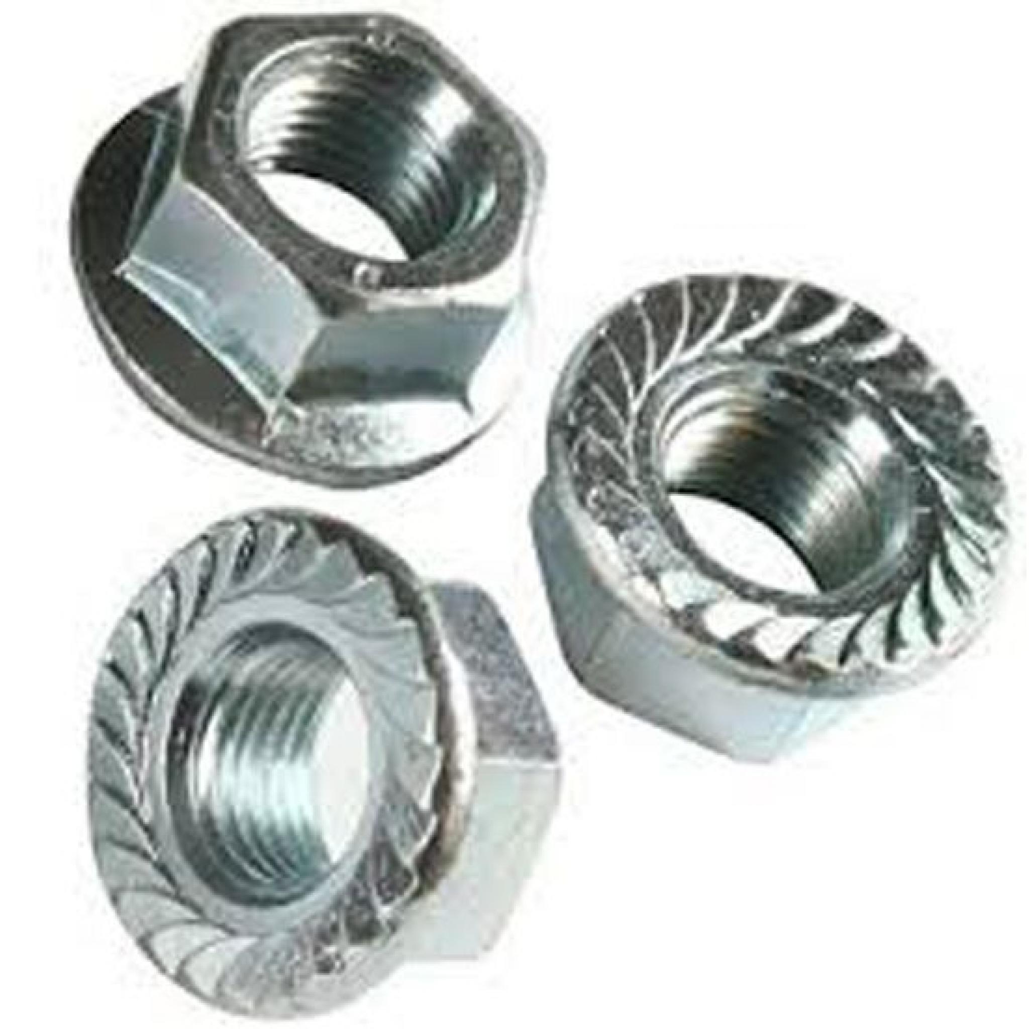 Steel Flanged Nuts 8mm Bzp (200) 8mm Metric Zinc Plated Serrated