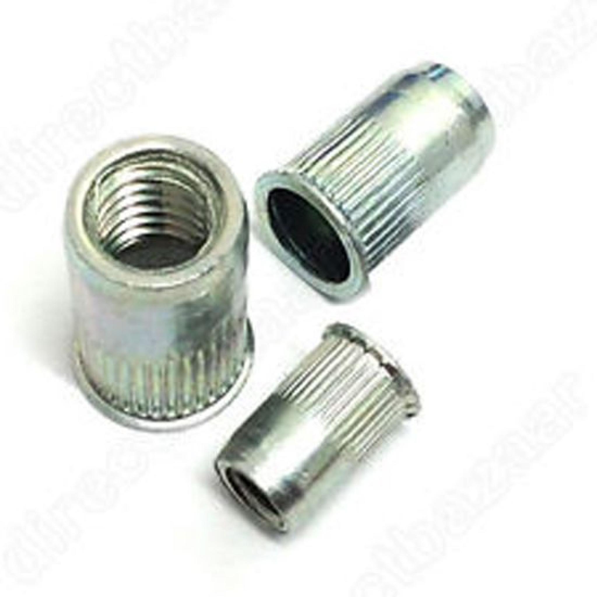 Serrated Nutserts 6mm (50) Rivnuts. Grooved. Serrated. Steel. Rivet
