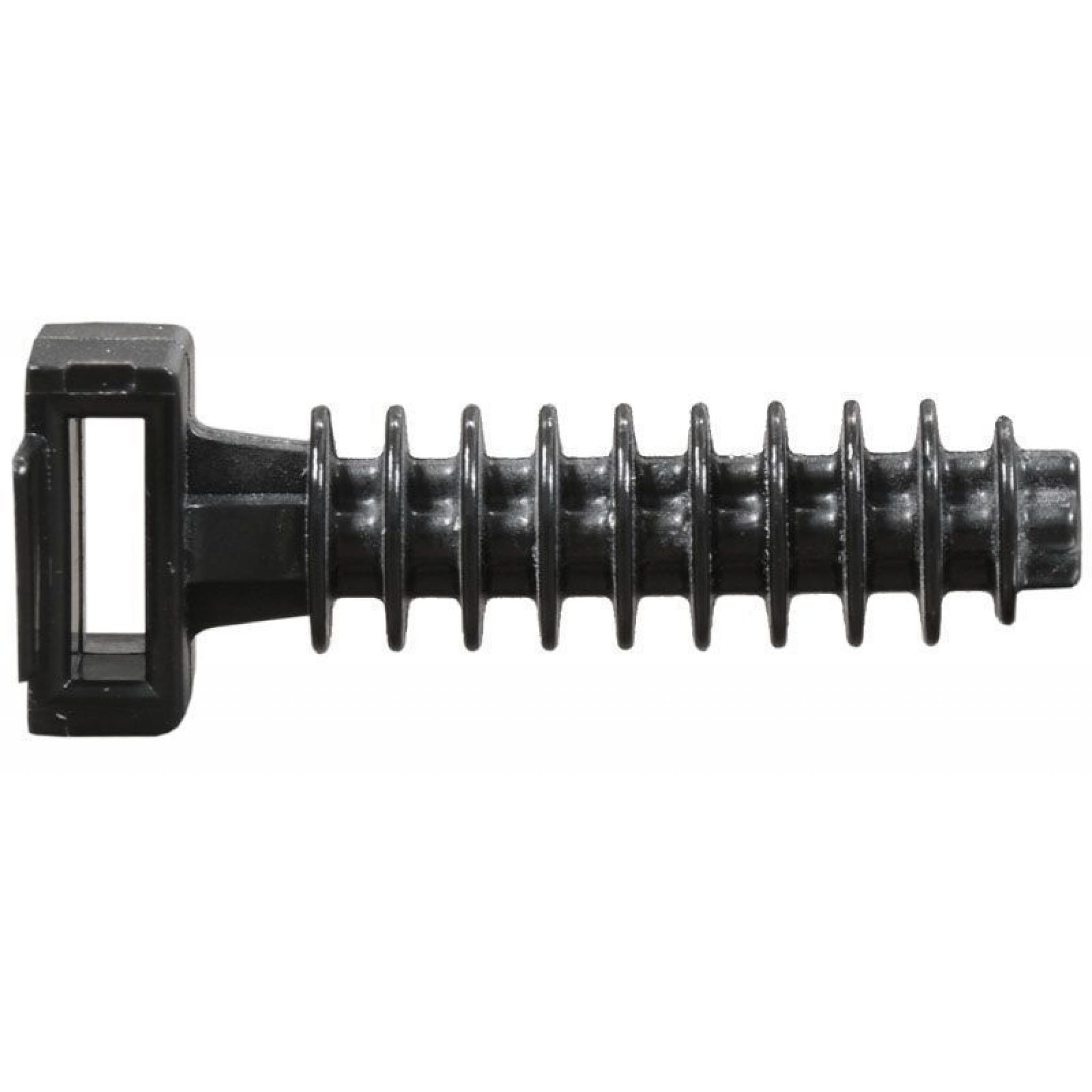 Masonry mount for 9.0mm cable ties Black - Cable Tie Wall Mount Plug ...