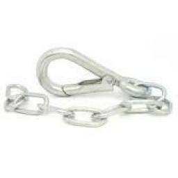SpringHook and Chain (5) - Spring Buckle Snap Chain Link Safety Lock Hook Ring  Carabiner