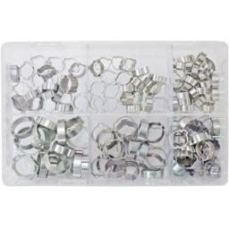 Assorted Box of  O Clips 1/4 - 3/4 (140) Double Ear Clamps Pipe Water Fuel