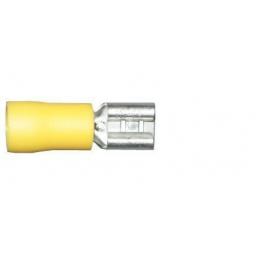 Yellow Female Spade 6.3mm (crimps terminals) - Yellow Car Auto Van Wiring Crimp Electrical Crimping Spade Joiner Connectors - Auto Electric Cable Wire