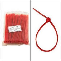Cable Ties 300mm x 4.8mm RED - Nylon Plastic Zip Wire Tie Wraps fastening electrical wiring