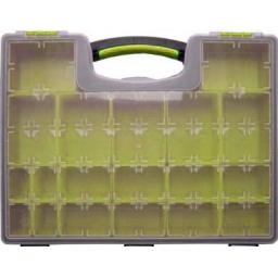 Storage Case (Large) - 19 Removable Compartment Professional Tool Organiser Case Box Storage container Screw Nail Nut Bolt Clip