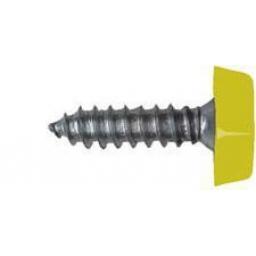 Number Plate Screws Moulded Head 3/4" (yellow)- Car Auto Vehicle Reg Registration No. Plate Fixing Fitting Kit Screws And Caps