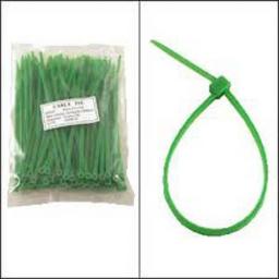 Cable Ties 200mm x 4.8mm GREEN - Nylon Plastic Zip Wire Tie Wraps fastening electrical wiring