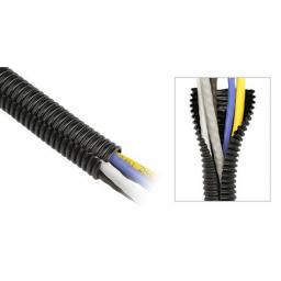 Split Conduit 16.9mm - 21.2mm x 50m Roll - Split Flexible Cable Tidy Tube Trunking Hose Hosing Cable Wire Protection Sleeving Loom