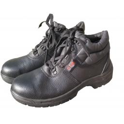 Safety Boots (size 10) BLACK CHUKKA Leather Safety Work Boots , Steel Toe Cap & Midsole