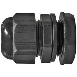 Cable Glands 20mm (Cable diam 10-14mm) (25) - Nylon Waterproof IP68 Black Compression TRS Stuffing Locknut