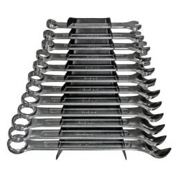 Combination Spanner Set 12pce  - 8 - 19mm Wrench Open Ended Ring Metric Polished Garage Workshop Tool 