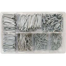 Assorted Box of  Split Pins 1/16-5/32 BZP (1000) Retaining Clevis / Cotter Pin 