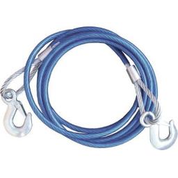 Tow rope and Hooks 10mm x 4m (= 13ft) - 5 tonne Car Steel Towing Cable Tow Rope Snatch Strap 