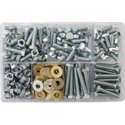 Assorted Box of M8 Hardware - Setscrews, Nuts and Flat Washers(310) Fasteners Bolts Metric 8mm Mixed Kit 