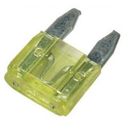 MINI Blade Fuses 20 Amp (Yellow) - 20A Yellow Mini Small  Blade Wedge Spade Fuse - Car Van Truck Lorry Auto Tractor Marine Boat Wire Cable Wiring Electric