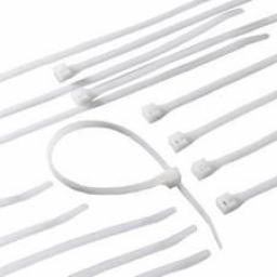 White Cable Ties - Assorted Bag Nylon Plastic Zip Wire Tie Wraps fastening electrical wiring