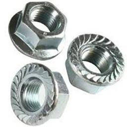 Steel Flanged Nuts 10mm Bzp (100) - 10mm Metric  Zinc Plated Serrated Steel Hex Flanged Full Nuts - M5,M6, M8 , M10,M12  bolt, set screw