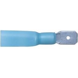 Blue Male Spade 6.3mm (heatshrink)(25) - Heatshrink Joiner Wiring Terminals Crimp 3:1 Adhesive Lined  Heat Shrink Waterproof