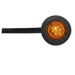 LED Utility Button Lamp (Amber)- Car Truck Lorry Trailer Round Led Button Rear Side 12V Truck Marker Light Lamps