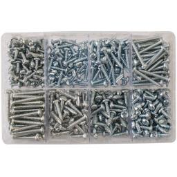 Assorted Large Self Tapping Screws (500) Self Tapping Screws (10 and 12 Gauge) BZP Tappers