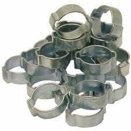 Metal O Clips 3/8 (8mm-11mm) (25) - Double Ear Clamps Pipe Water Fuel