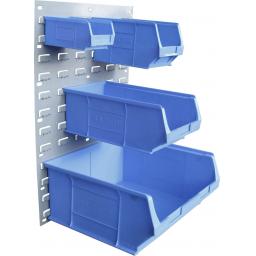 Storage Bin, Steel Louvred Backing wall mount Plate Panel Board Storage Bins + Linbins