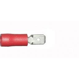 Red Tab (male) 6.3mm(crimps terminals)  - Red Car Auto Van Wiring Crimp Electrical Crimping Spades Connectors - Auto Electric Cable Wire
