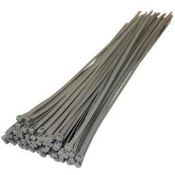 Cable Ties 300mm x 4.8mm Silver  - Nylon Plastic Zip Wire Tie Wraps fastening electrical wiring