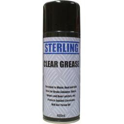 Sterling Clear Grease Spray Aerosol/Spray (400ml)- Chain Door Water Repellent Terminals Brakes Gears Hinges Door Latch lock