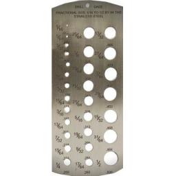 Drill Bit Gauge IMPERIAL (1/16 - 1/2") Imperial Machine Tap Twist Wire Bolt Measuring Size Guide