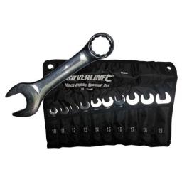 Combination Stubby Spanner Set 10 - 19mm (10 pc)- Short Reach Combination Spanner Wrench 