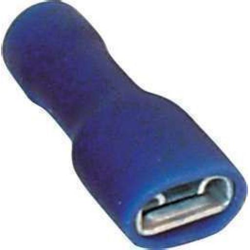 Blue Female Spade 4.8mm Fully Insulated (crimps terminals)  -  Blue Car Auto Van Wiring Crimp Electrical Crimping Spades Connectors - Auto Electric Cable Wire