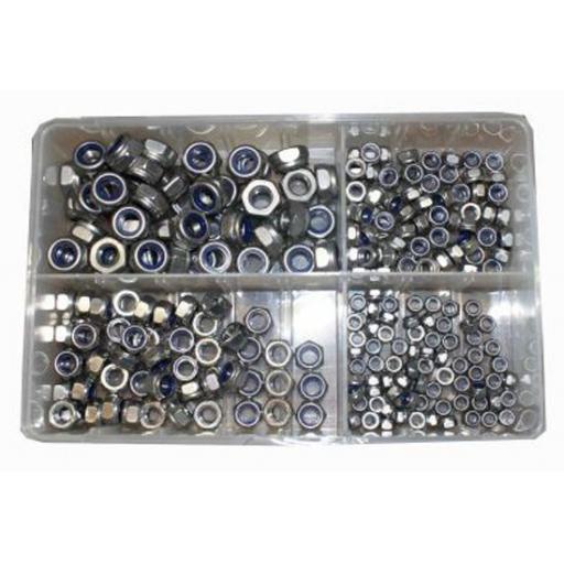 Assorted  Steel Metric M5 - M10 Nylocs (400) used with Nuts and Flat Washers 8.8 High Tensile Fasteners Bolts Set Screws Metric