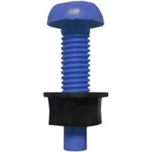 Number Plate Screws and Nuts BLUE- Car Auto Vehicle Reg Registration No. Plate Fixing Fitting Kit Screws And Caps