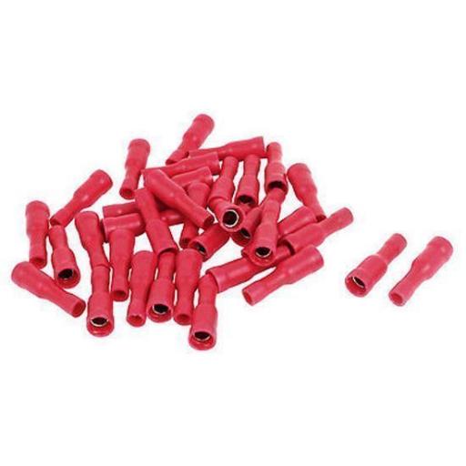 Red Bullet Receptacle 4.0mm(crimps terminals)  - Red Car Auto Van Wiring Crimp Electrical Crimping Bullet Connectors - Auto Electric Cable Wire