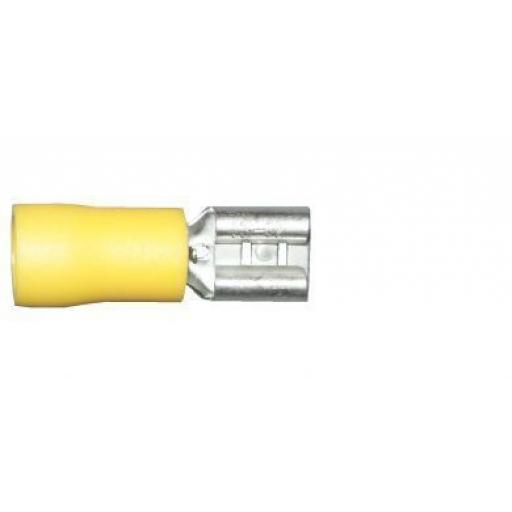 Yellow Female Spade 6.3mm (crimps terminals) - Yellow Car Auto Van Wiring Crimp Electrical Crimping Spade Joiner Connectors - Auto Electric Cable Wire