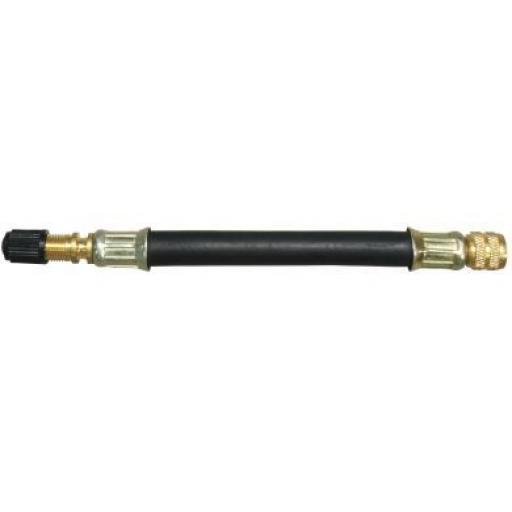 2x 180mm Flexible Rubber Tyre Valve Extensions - For Twin Wheel Lorries, Vans, Buses