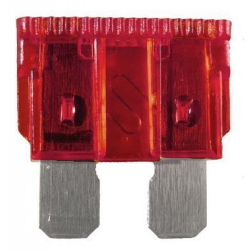 Blade Fuses 10 Amp (Red) - Red Standard Blade Wedge Spade Fuse - Car Van Truck Lorry Auto Tractor Marine Boat Wire Cable Wiring Electric