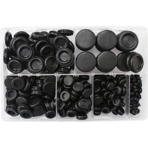Assorted Box of Blanking Grommets - Rubber Grommet Closed Gromet Blind Hole Plug Bung Bungs