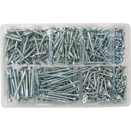 Assorted Wood screws BZP (680) 6 - 10 guage up to 2"