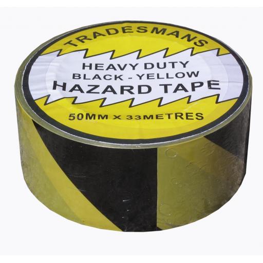 Adhesive Hazard Tape - Yellow/Black  - Self Adhesive Roll Marking Barrier Safety Danger Caution Warehouse Store Security