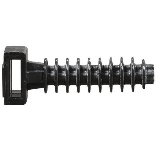 Masonry mount for 9.0mm cable ties  Black - Cable Tie  Wall Mount Plug Base Masonry Fix 40mm Long
