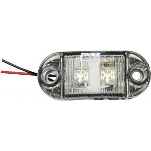 LED Side Marker (Clear) - Side Marker Lights Lamp Truck Van Lorry Trailer Indicators 12V 24V