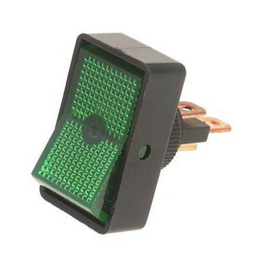 Rocker Switch 16A - Green- Car Auto Dashboard Dash Boat Van 12V Electric wiring Cable wire
