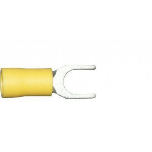 Yellow Fork 3.7mm (4BA) (crimps terminals) - Yellow Car Auto Van Wiring Crimp Electrical Crimping Fork Joiner Connectors - Auto Electric Cable Wire