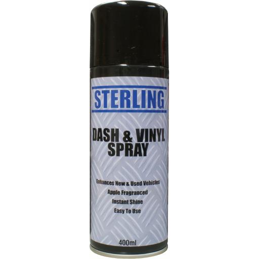 Sterling Dash and Vinyl (apple scented) Aerosol/Spray (400ml) - Car Truck Valeting Cleaner Dashboard Dash Shine polish