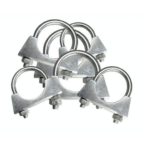 Assorted Exhaust Clips 48 -64mm (35)  - U Hose Clamps Clamping Clip Nuts Bolt pipe car van bracket 